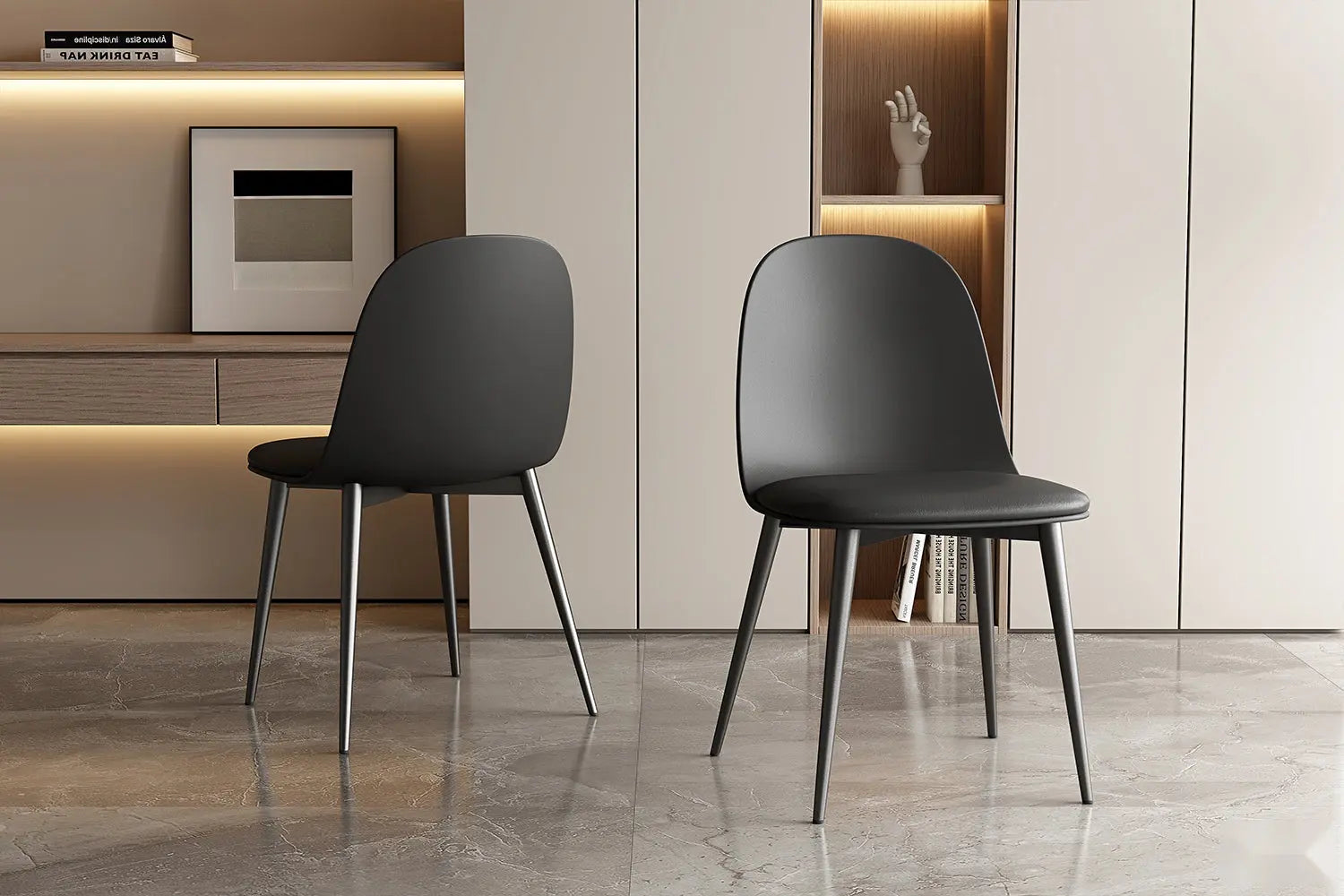 Chaise de salle à manger JASMYN noir – 51 x 44 cm | TIKAYLA
