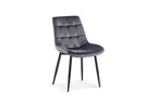 Chaise de salle à manger JULIA Taupe velours – 50 x 59 cm | TIKAYLA