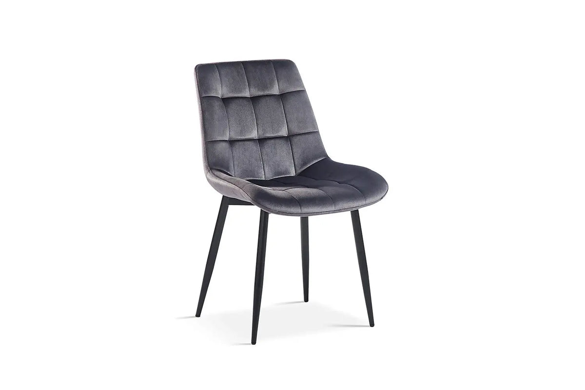 Chaise de salle à manger JULIA Taupe velours – 50 x 59 cm | TIKAYLA