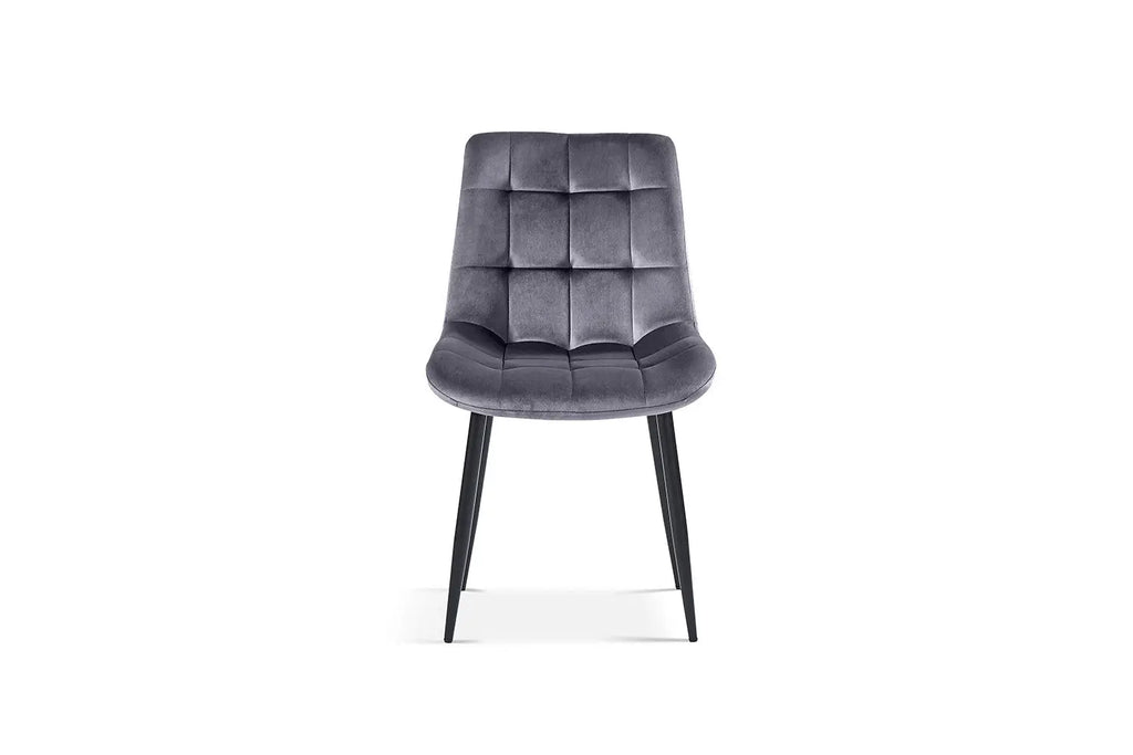 Chaise de salle à manger JULIA Taupe velours – 50 x 59 cm | TIKAYLA