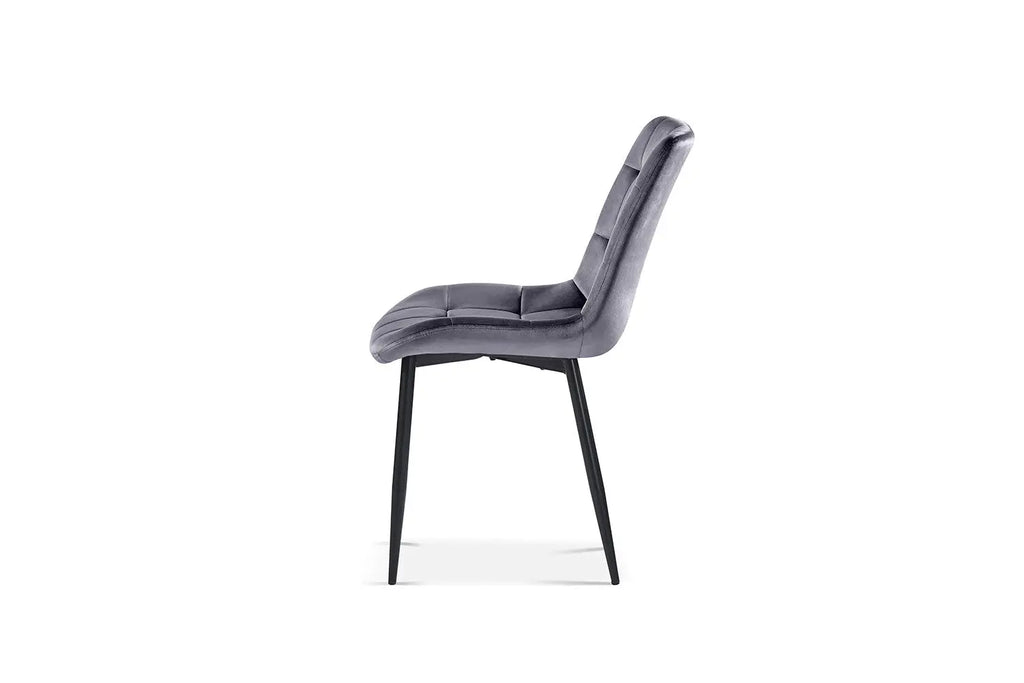 Chaise de salle à manger JULIA Taupe velours – 50 x 59 cm | TIKAYLA