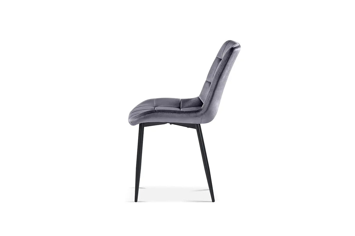Chaise de salle à manger JULIA Taupe velours – 50 x 59 cm | TIKAYLA