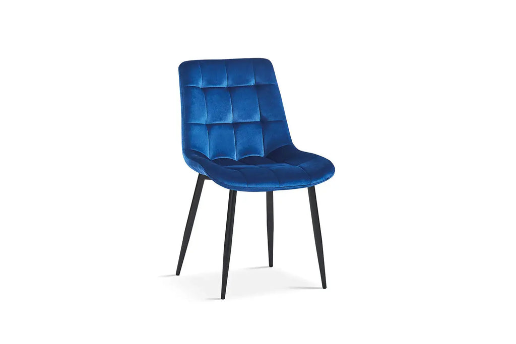 Chaise de salle à manger JULIA Bleu velours – 50 x 59 cm | TIKAYLA