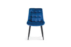 Chaise de salle à manger JULIA Bleu velours – 50 x 59 cm | TIKAYLA