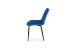 Chaise de salle à manger JULIA Bleu velours – 50 x 59 cm | TIKAYLA