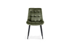 Chaise de salle à manger JULIA Vert velours – 50 x 59 cm | TIKAYLA