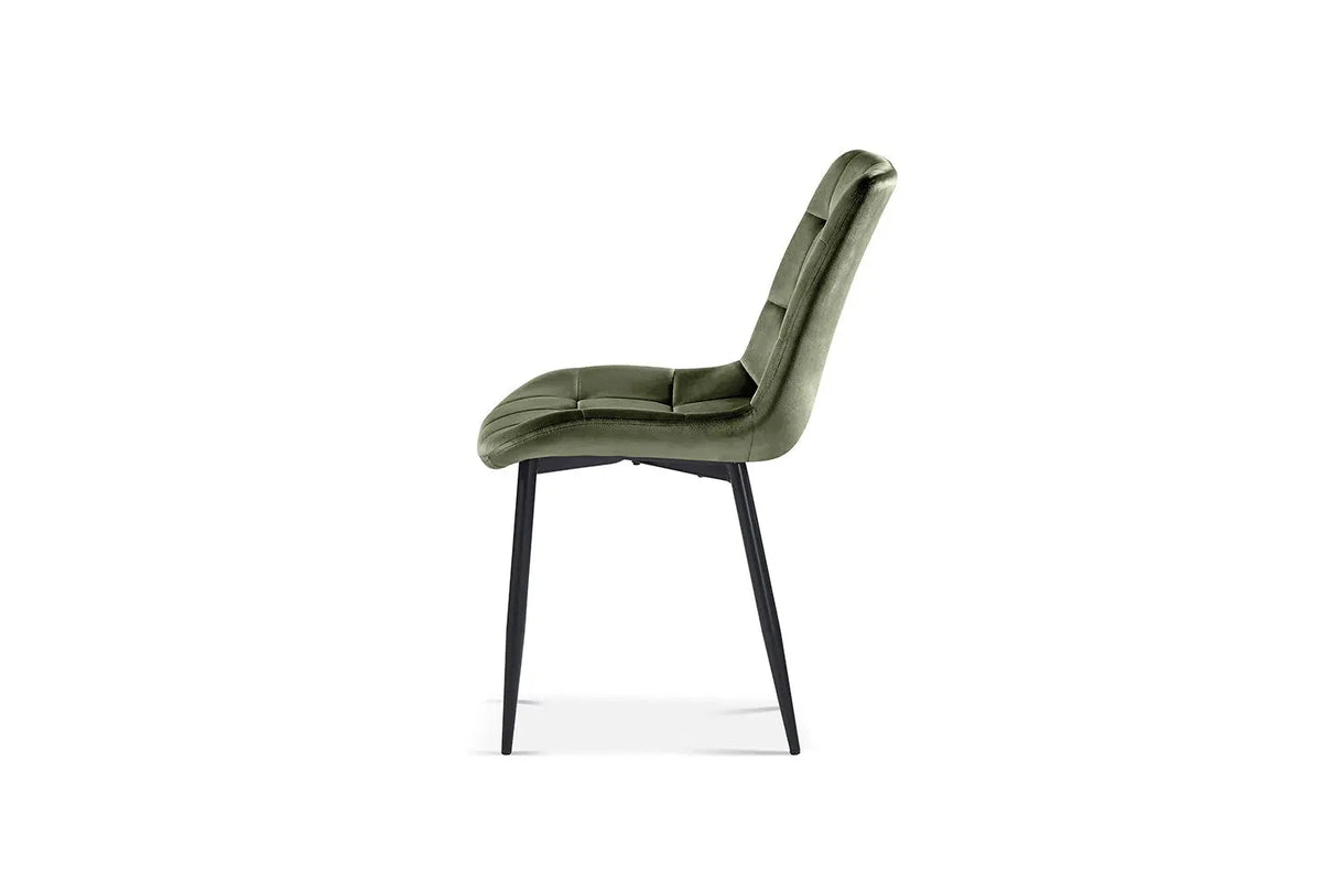 Chaise de salle à manger JULIA Vert velours – 50 x 59 cm | TIKAYLA