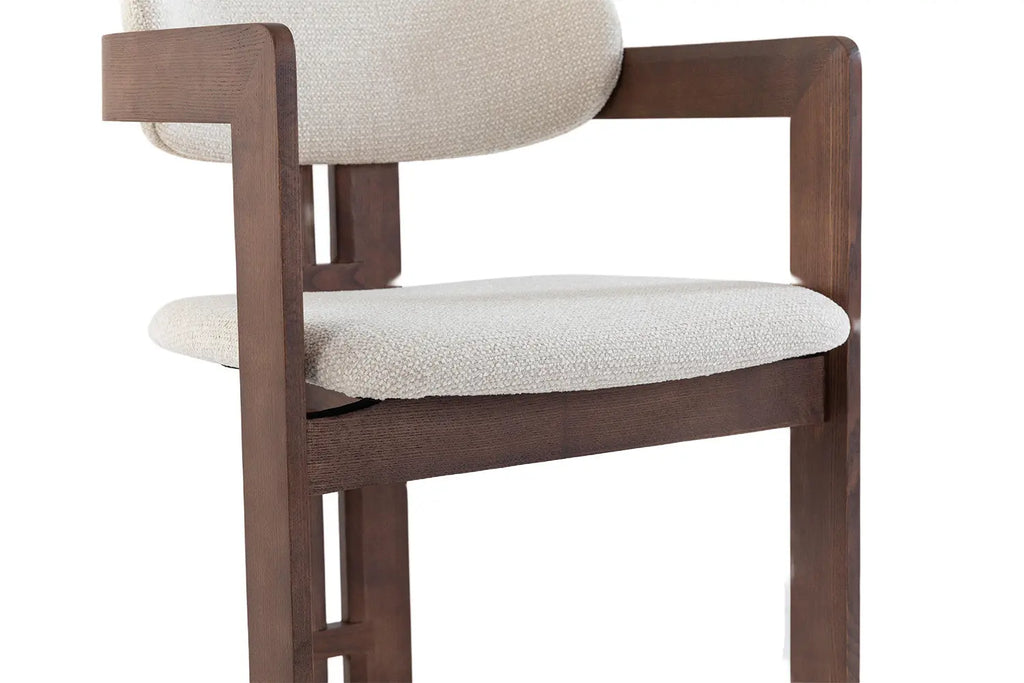 Chaise de salle à manger KAMELIA en bois de frêne et noyer – 56 x 52 cm | TIKAYLA