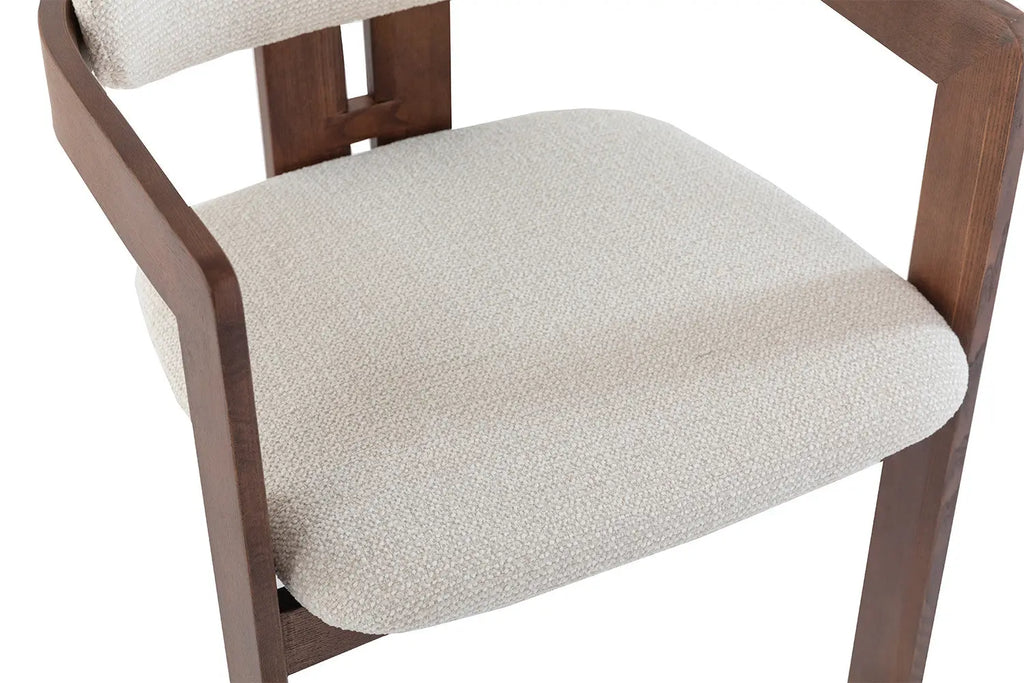 Chaise de salle à manger KAMELIA en bois de frêne et noyer – 56 x 52 cm | TIKAYLA