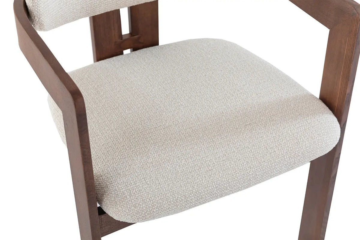 Chaise de salle à manger KAMELIA en bois de frêne et noyer – 56 x 52 cm | TIKAYLA