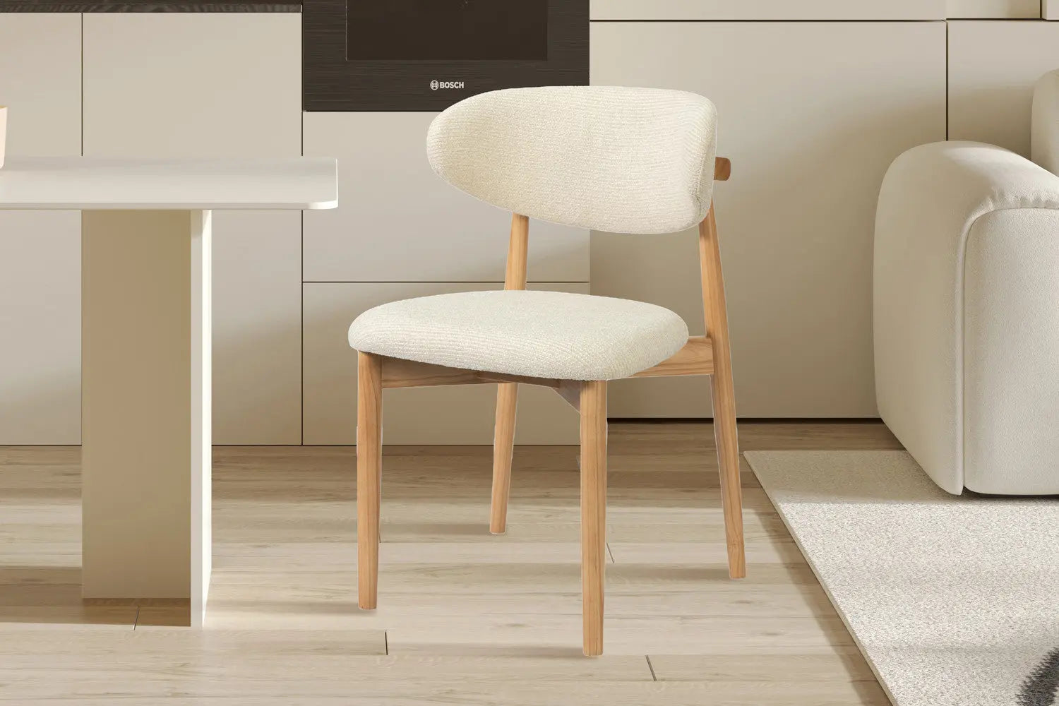 Chaise de salle à manger KAYLA beige frêne naturel – 50 x 56 cm | TIKAYLA