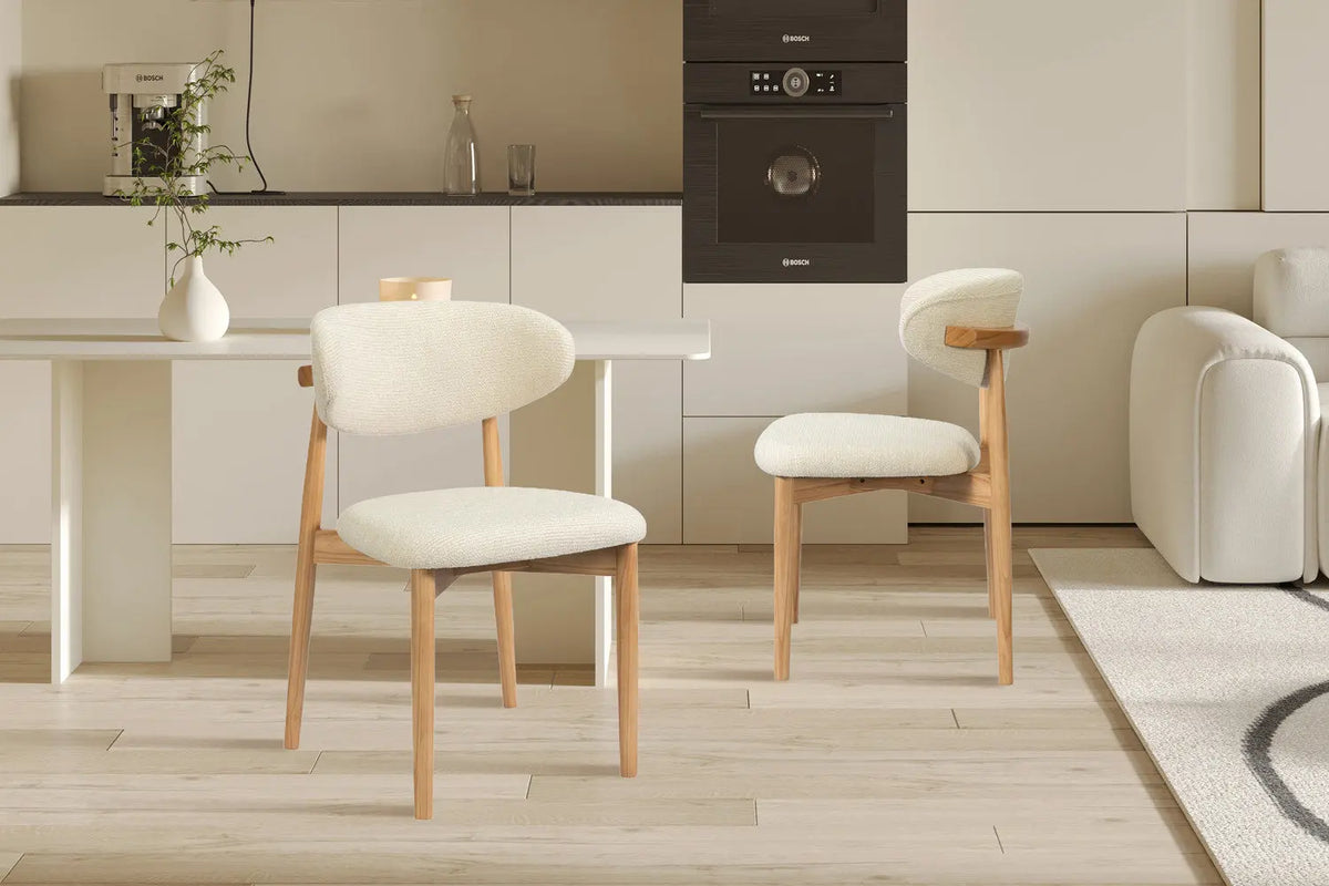 Chaise de salle à manger KAYLA beige frêne naturel – 50 x 56 cm | TIKAYLA