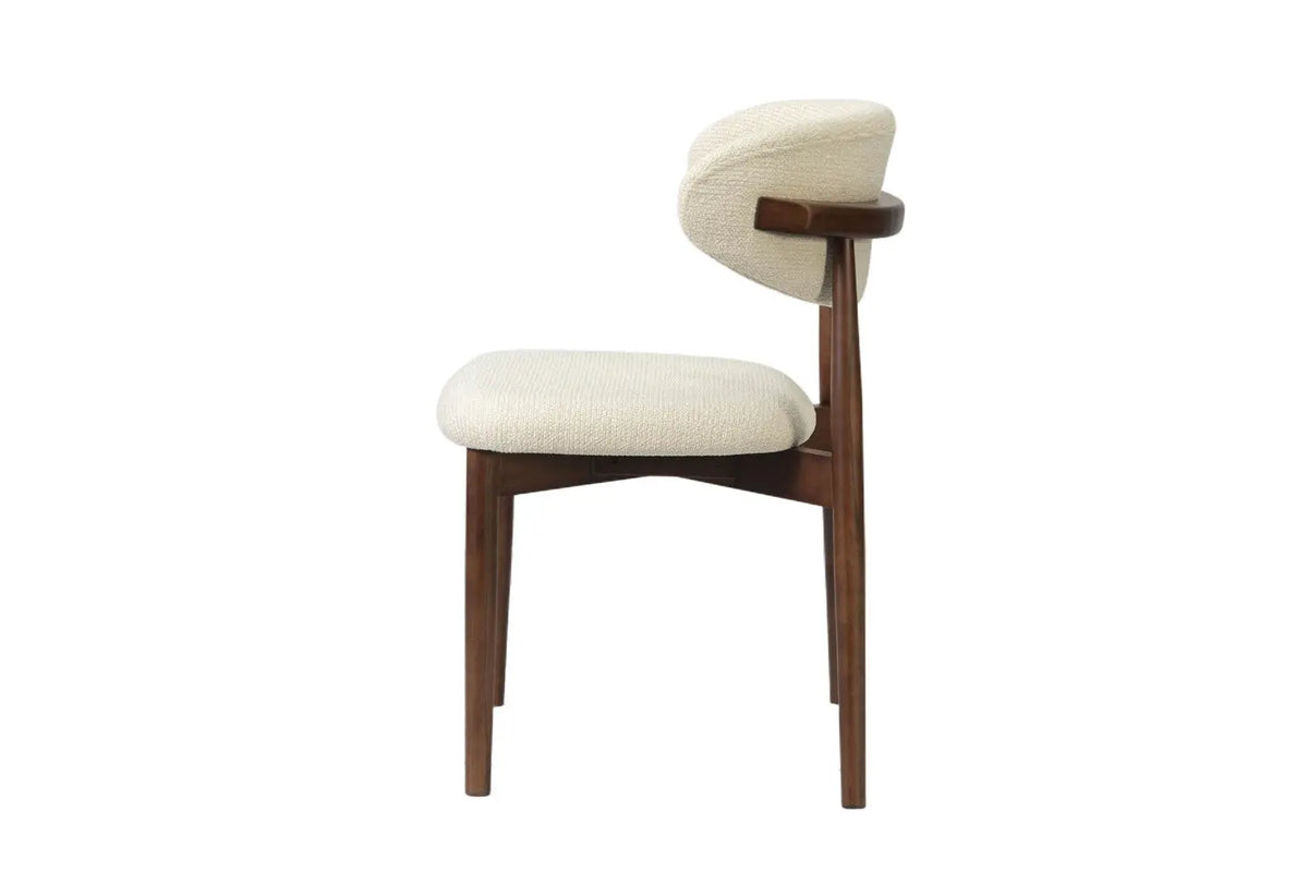 Chaise de salle à manger KAYLA beige frêne et noyer – 50 x 56 cm | TIKAYLA