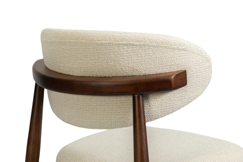 Chaise de salle à manger KAYLA beige frêne et noyer – 50 x 56 cm | TIKAYLA