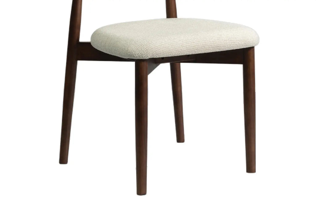 Chaise de salle à manger KAYLA beige frêne et noyer – 50 x 56 cm | TIKAYLA