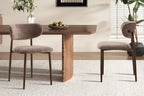 Chaise de salle à manger NONYA en tissu sable, piètement métal effet bois