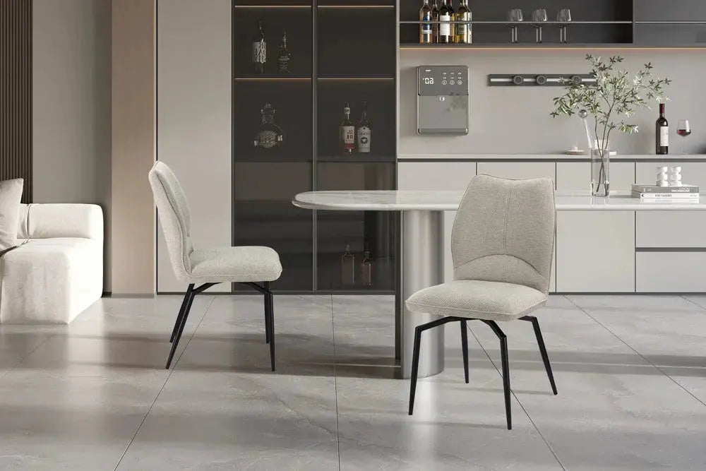 Chaise pivotante LYARA Écru tissu – 45,5 x 60 cm | TIKAYLA