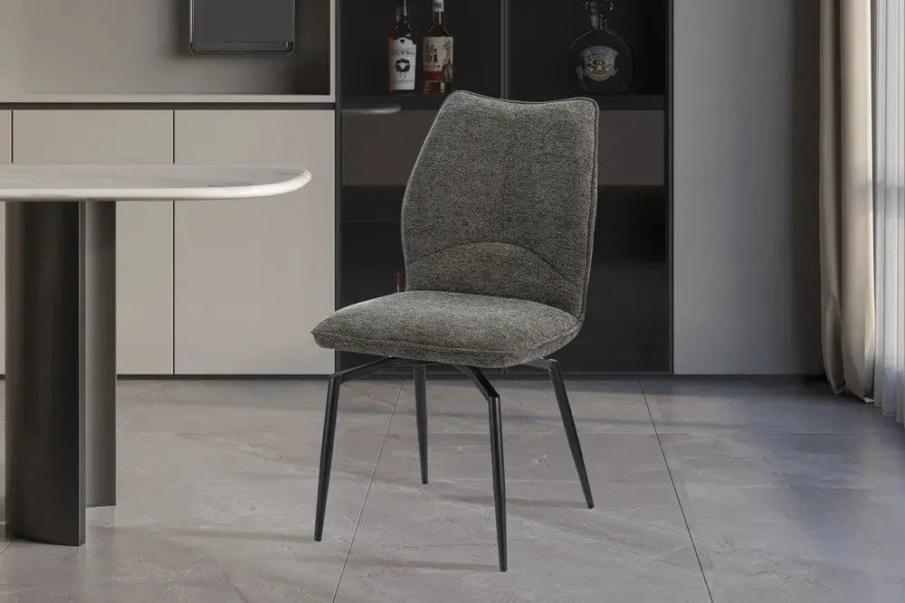 Chaise pivotante LYARA Gris tissu – 45,5 x 60 cm | TIKAYLA