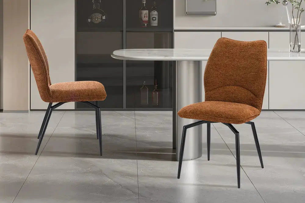 Chaise pivotante LYARA Rouille tissu – 45,5 x 60 cm | TIKAYLA