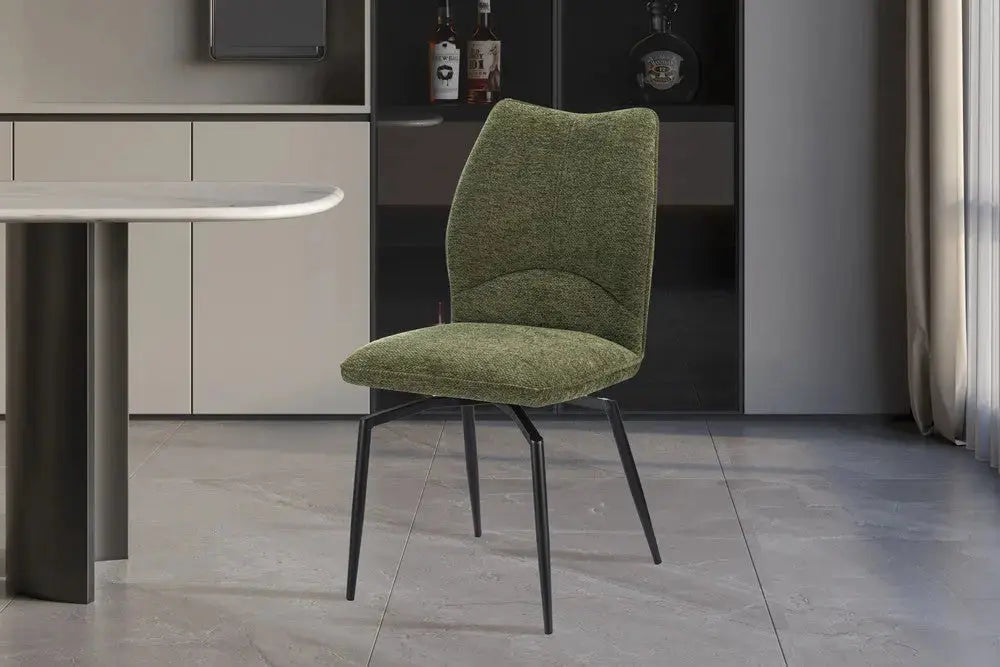 Chaise pivotante LYARA Vert tissu – 45,5 x 60 cm | TIKAYLA
