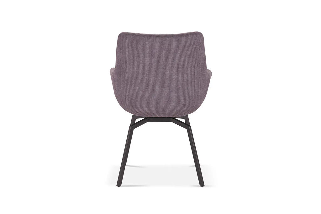 Chaise de Salle à Manger Pivotante MODESTY en Velours Côtelé Gris - 63 x 63 cm ROUSSEAU