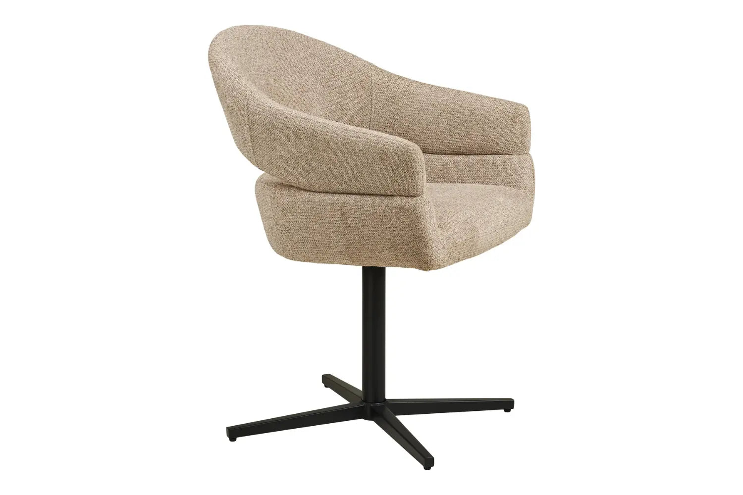 Chaise de Salle à Manger Pivotante avec Pieds Noirs DOVER Sable Chiné - 60 x 58 cm HOUSE NORDIC