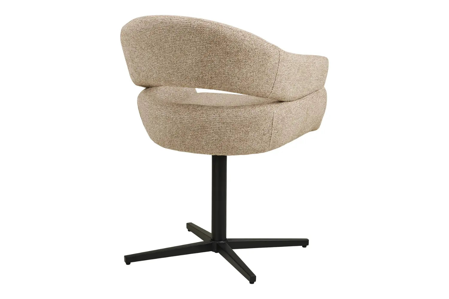 Chaise de Salle à Manger Pivotante avec Pieds Noirs DOVER Sable Chiné - 60 x 58 cm HOUSE NORDIC
