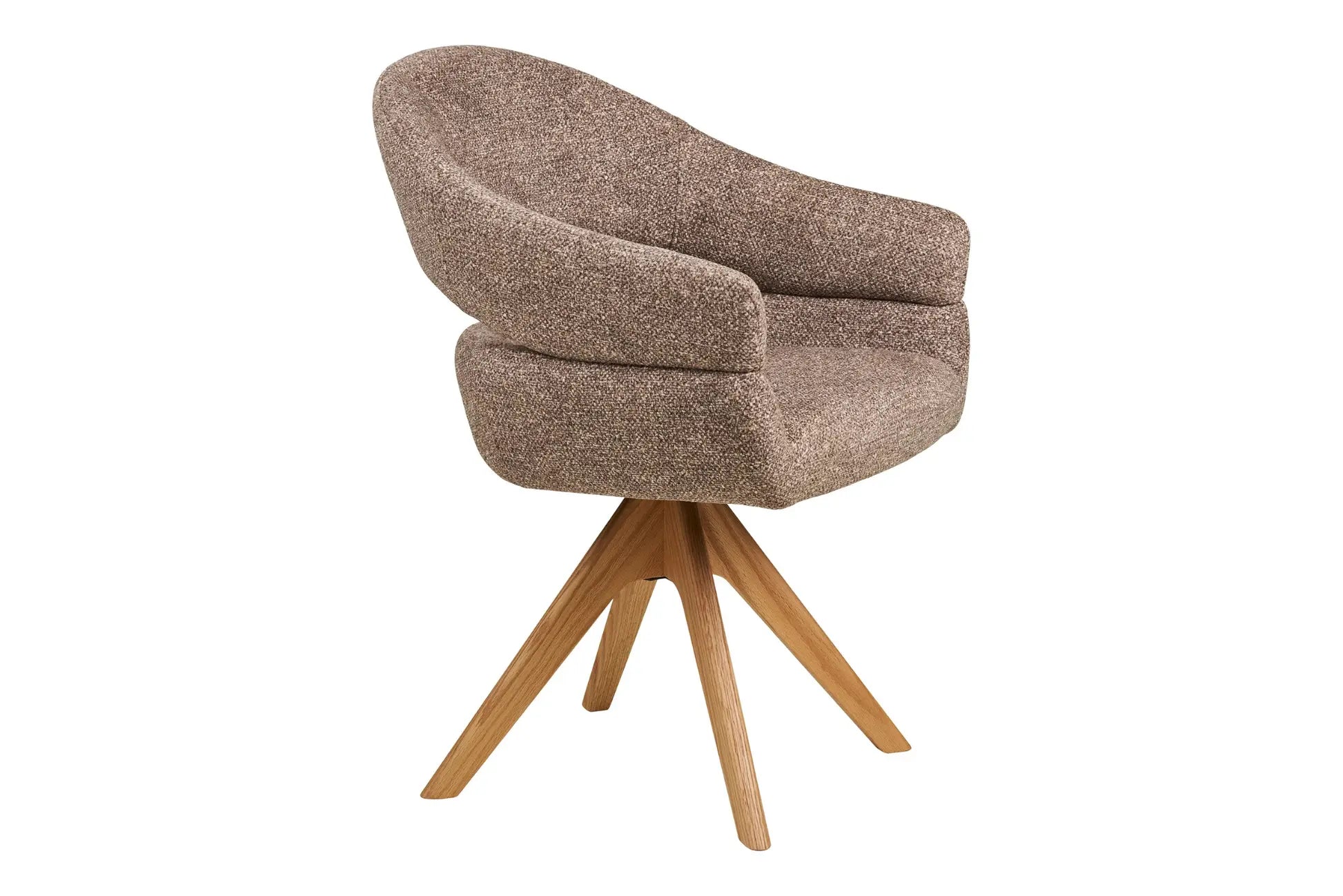 Chaise de Salle à Manger Pivotante avec Pieds en Chêne Naturel DOVER Brun - 61 x 58cm HOUSE NORDIC