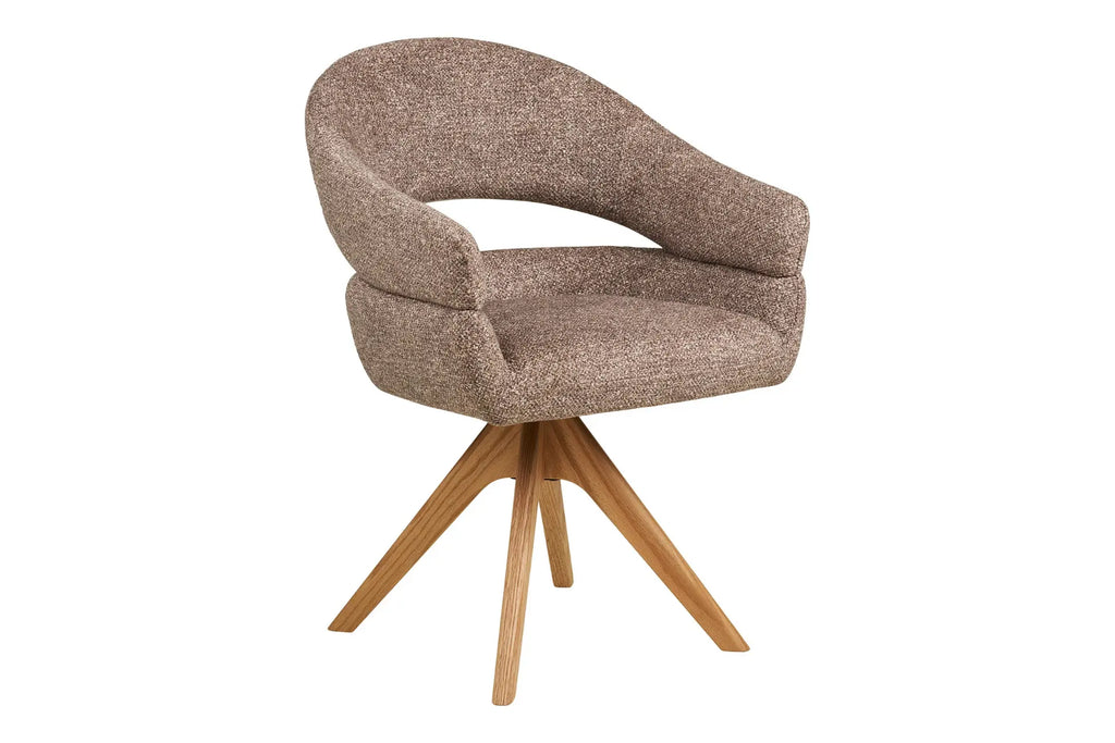Chaise de Salle à Manger Pivotante avec Pieds en Chêne Naturel DOVER Brun - 61 x 58cm HOUSE NORDIC