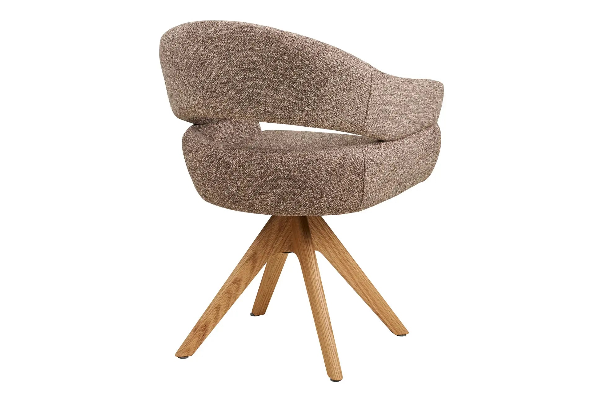 Chaise de Salle à Manger Pivotante avec Pieds en Chêne Naturel DOVER Brun - 61 x 58cm HOUSE NORDIC