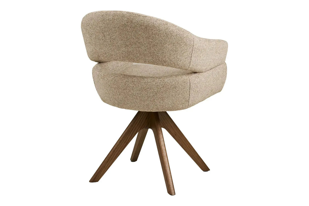 Chaise de salle à manger pivotante DOVER pieds chêne brun et tissu sable chiné - 61 x 58 cm - HOUSE NORDIC chez TIKAYLA