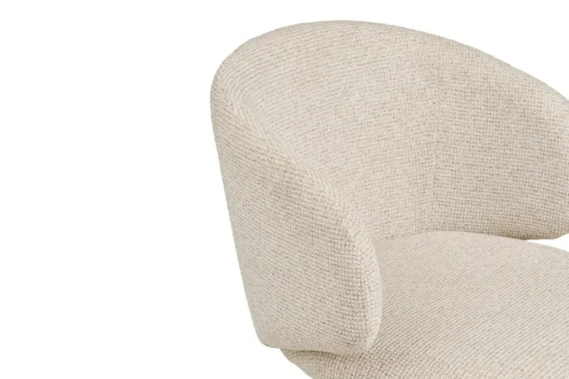Chaise de Salle à Manger Pivotante avec Pieds et Tissu Sable FULHAM - 60 x 53 cm HOUSE NORDIC