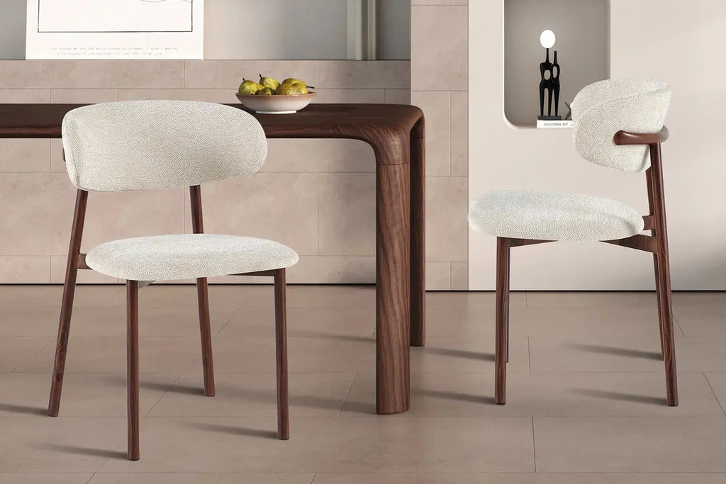Chaise de salle à manger COYA Noyer et Beige – 53 x 52 cm | TIKAYLA