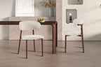 Chaise de salle à manger COYA Noyer et Beige – 53 x 52 cm | TIKAYLA