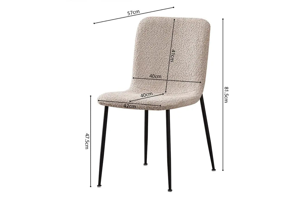 Chaise ALICYA Bouclé Beige – 42 x 57 cm | TIKAYLA