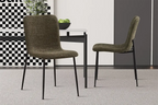 Chaise ALICYA Bouclé Vert – 42 x 57 cm | TIKAYLA