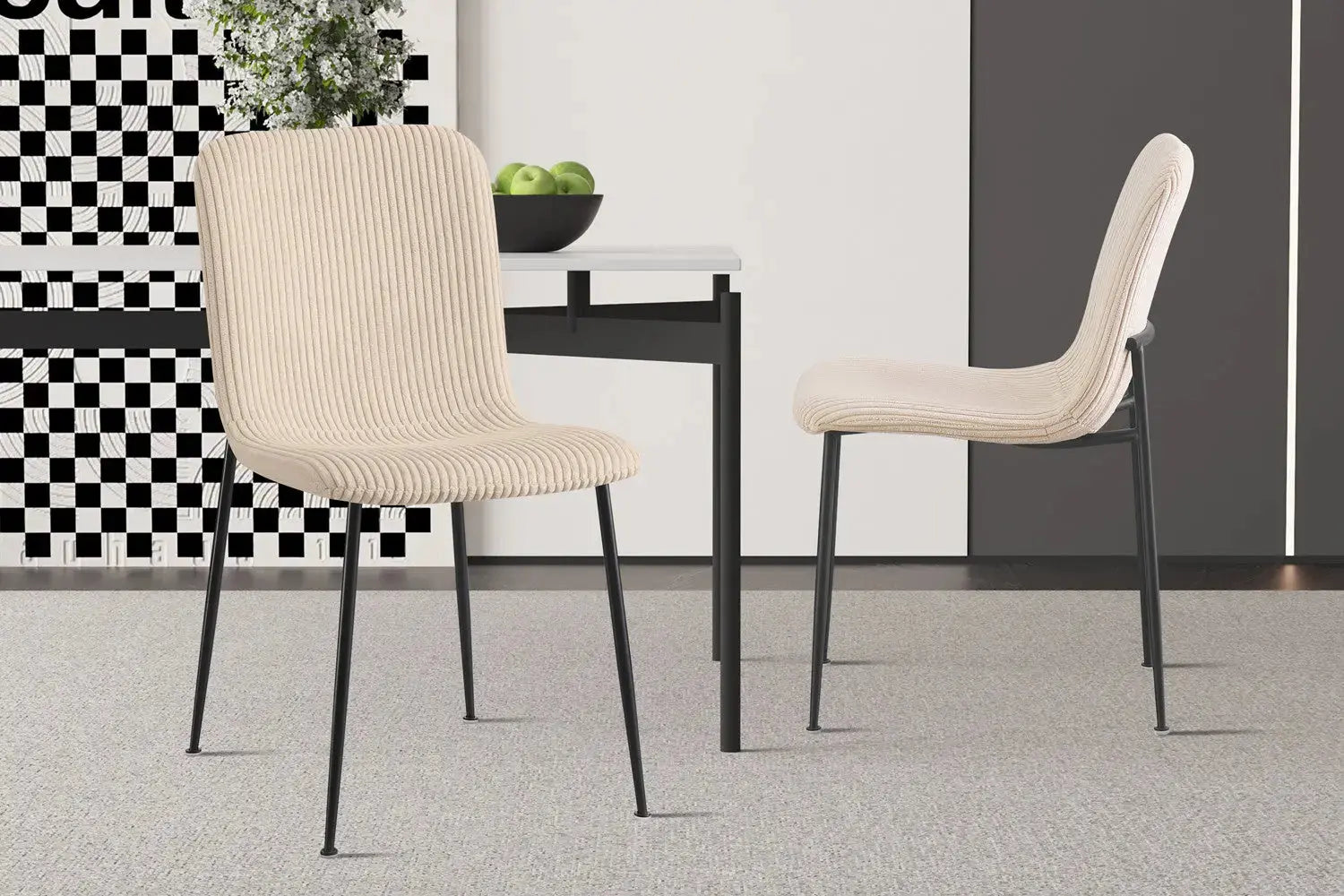 Chaise ALICYA Corduroy Beige – 42 x 57 cm | TIKAYLA