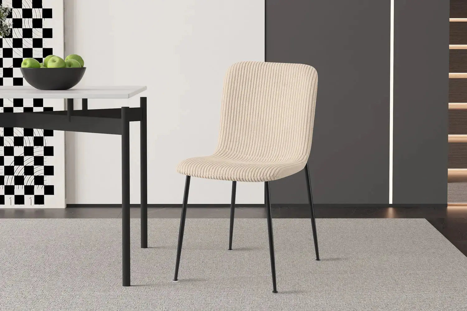Chaise ALICYA Corduroy Beige – 42 x 57 cm | TIKAYLA