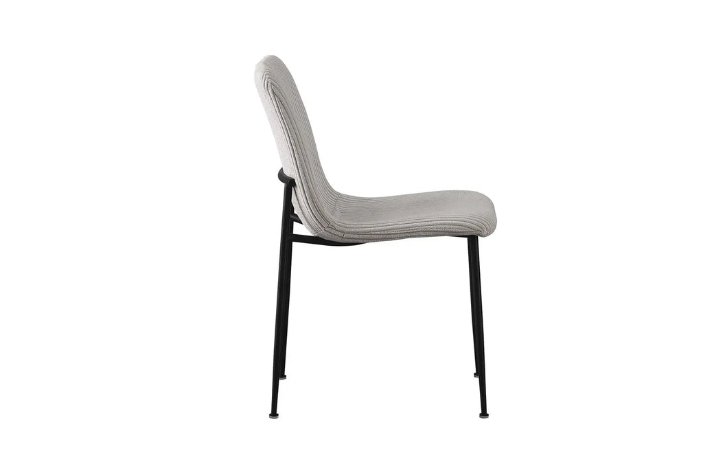 Chaise ALICYA Corduroy Gris clair – 42 x 57 cm | TIKAYLA