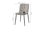Chaise ALICYA Corduroy Gris clair – 42 x 57 cm | TIKAYLA