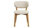 Chaise de salle à manger DUNKIRK Effet Bois Chêne Clair et Tissu Écru - 52 x 59 cm HOUSE NORDIC