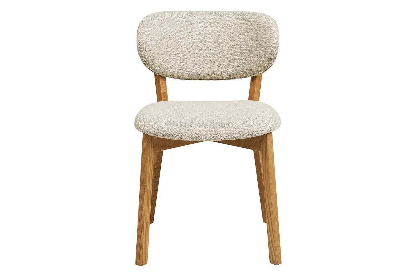 Chaise de salle à manger DUNKIRK Effet Bois Chêne Clair et Tissu Écru - 52 x 59 cm HOUSE NORDIC