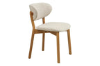 Chaise de salle à manger DUNKIRK Effet Bois Chêne Clair et Tissu Écru - 52 x 59 cm HOUSE NORDIC