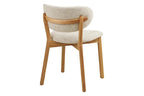Chaise de salle à manger DUNKIRK Effet Bois Chêne Clair et Tissu Écru - 52 x 59 cm HOUSE NORDIC