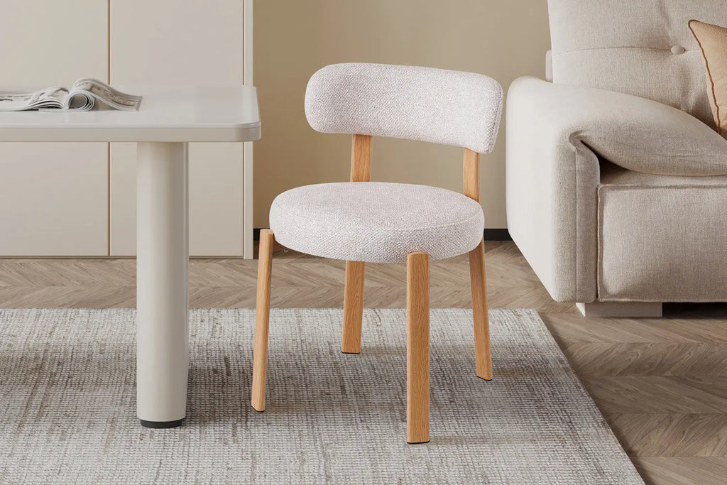 Chaise SAFYA Naturel Tissu Beige - vue côté