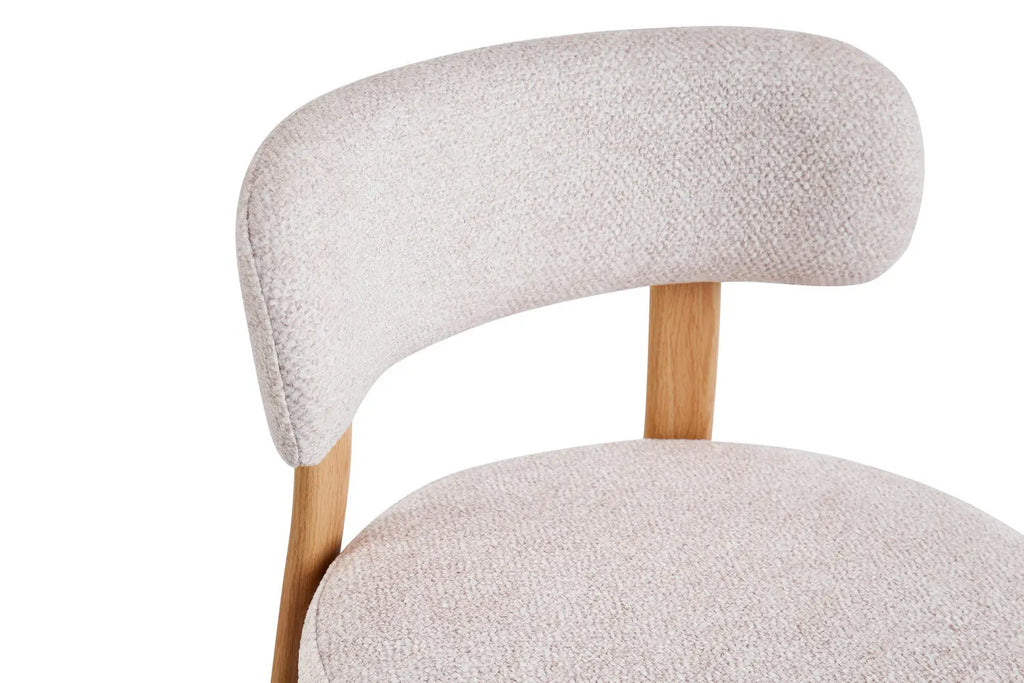 Chaise SAFYA Naturel Tissu Beige - détail piètement effet bois