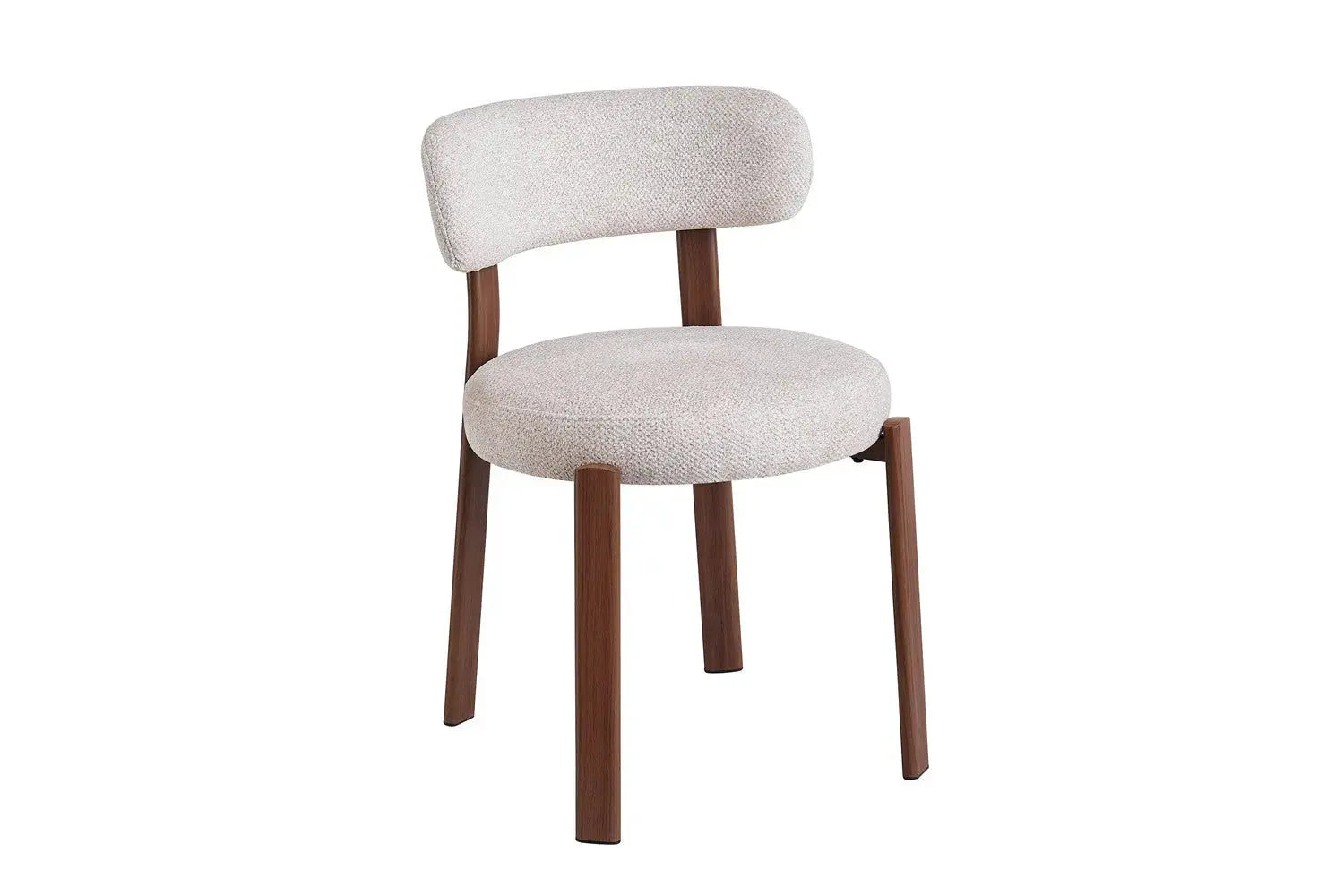 Chaise de salle à manger SAFYA effet bois noyer et tissu beige - 50 x 52 cm - ROUSSEAU chez TIKAYLA