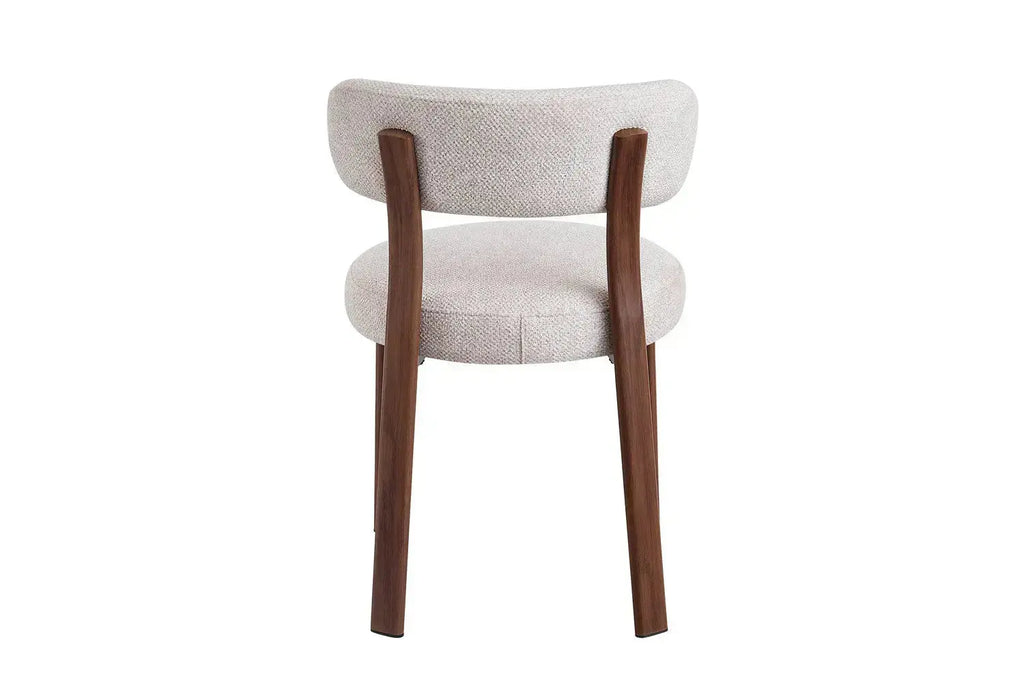 Chaise de salle à manger SAFYA effet bois noyer et tissu beige - 50 x 52 cm - ROUSSEAU chez TIKAYLA