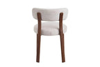 Chaise de salle à manger SAFYA effet bois noyer et tissu beige - 50 x 52 cm chez TIKAYLA