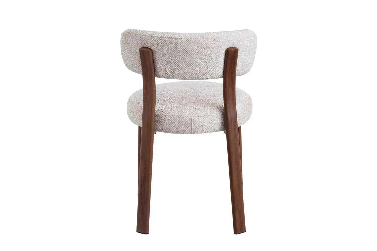 Chaise de salle à manger SAFYA effet bois noyer et tissu beige - 50 x 52 cm - ROUSSEAU chez TIKAYLA